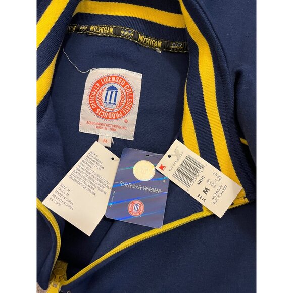 University Of Michigan Wolverines Track Jacket M Stripe Rib Officially Licensed - Picture 6 of 9